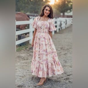 JessaKae Pink Floral Senna Dress